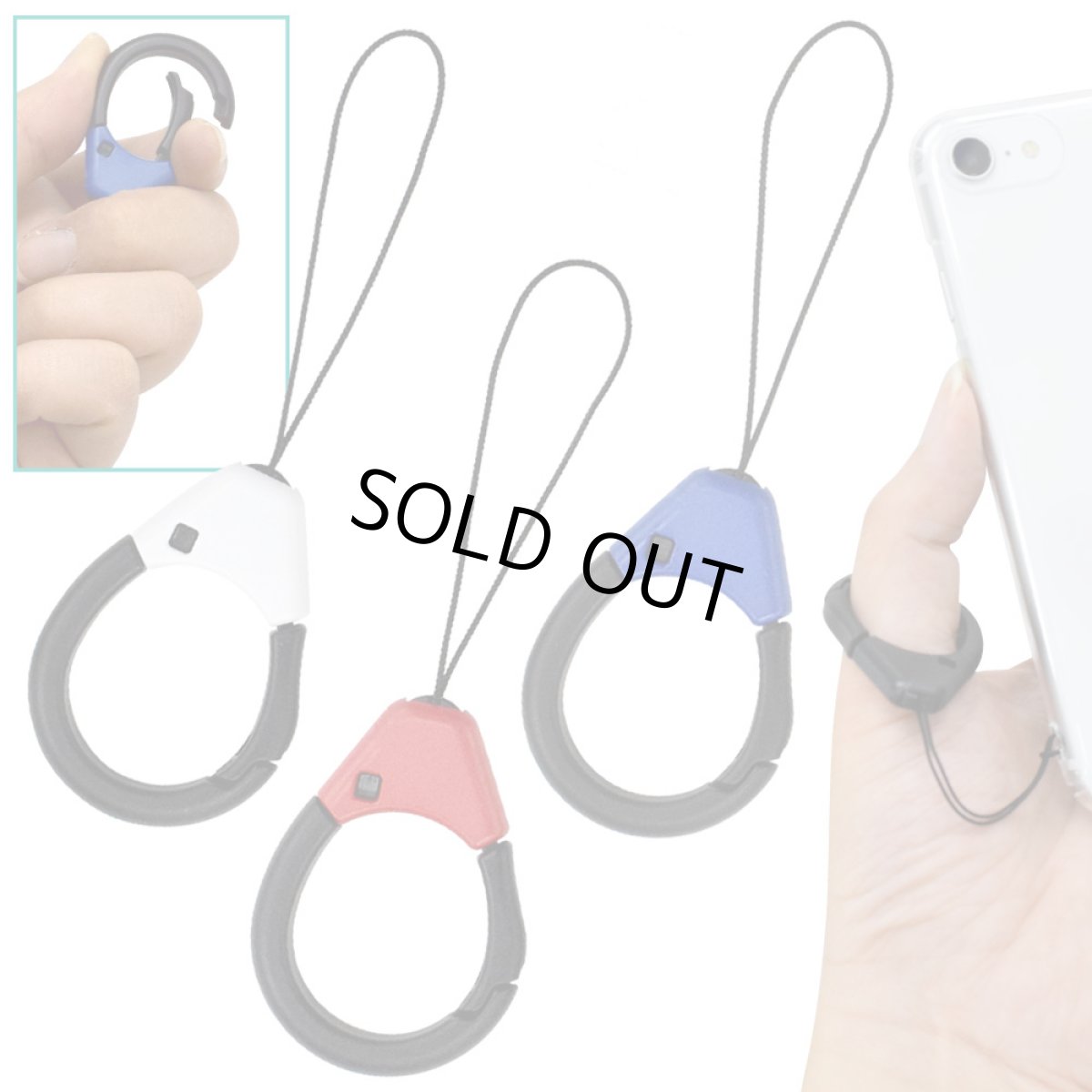 画像1: 樹脂カラビナスマホリングストラップ　MS-KR1 (1)