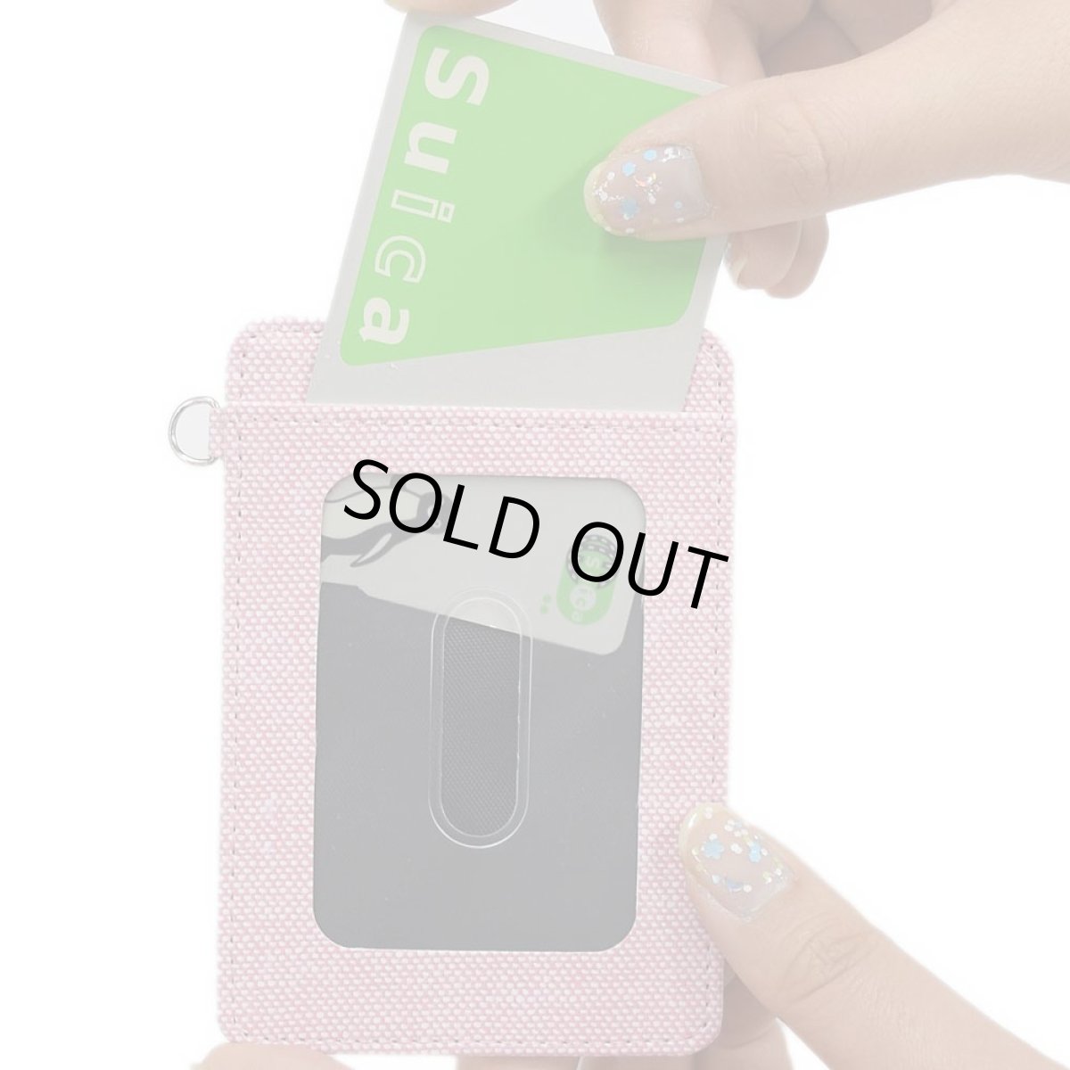 画像2: LED光るパスケース10灯　無地ファブリック両面プリント (2)