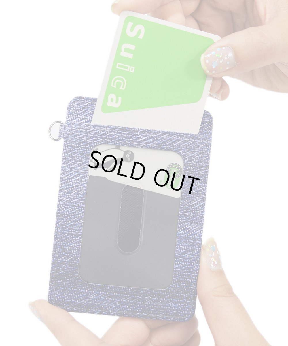 画像4: LED光るパスケース10灯　無地デニム調両面プリント (4)