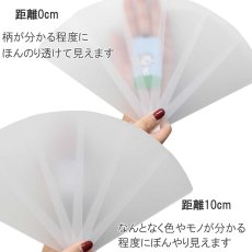 画像5: プラスチック扇子 半透明ホワイト飛沫防止 (5)