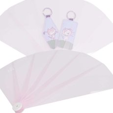 画像3: プラスチック扇子 ピンク 飛沫防止 (3)